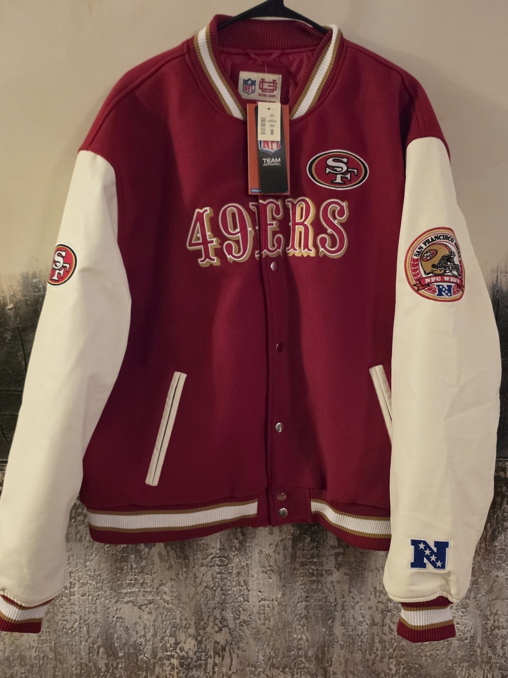 NFL San Francisco 49ers Red & White Varsity Jacket